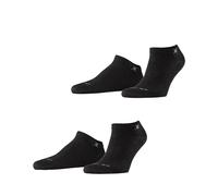 Burlington Everyday Sneaker Multipack M Sn coton unies lot de 2 paires, Chaussettes basses Homme, Noir Black 3000, 40-46
