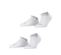 Burlington Everyday Sneaker Multipack W Sn coton unies lot de 2 paires, Chaussettes basses Femme, Blanc White 2000, 36-41