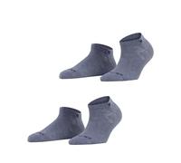 Burlington Everyday Sneaker Multipack W Sn coton unies lot de 2 paires, Chaussettes basses Femme, Bleu Light Jeans 6662, 36-41