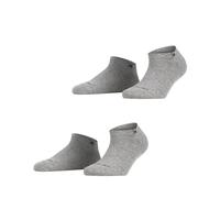Burlington Everyday Sneaker Multipack W Sn coton unies lot de 2 paires, Chaussettes basses Femme, Gris Light Grey 3400, 36-41