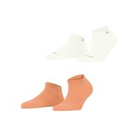 Burlington Everyday Sneaker Multipack W Sn coton unies lot de 2 paires, Chaussettes basses Femme, Orange Peach 8766, 36-41