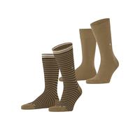 Burlington Everyday Stripe Mixed Multipack M So coton fantaisie lot de 2 paires, Chaussettes Homme, Beige Brown Sugar 5152, 40-46