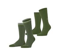 Burlington Everyday Stripe Mixed Multipack M So coton fantaisie lot de 2 paires, Chaussettes Homme, Vert Fir Green 7656, 40-46