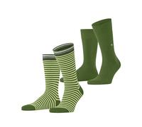 Burlington Pour des hommes Everyday Rayé Coton Chaussettes - vert