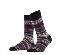 Burlington Fair Isle Delight W So laine fantaisie 1 paire, Chaussettes Femme, Noir Black 3000, 36-41
