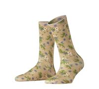 Burlington Floral Romance W So coton fantaisie 1 paire, Chaussettes Femme, Beige Sesame 4410, 36-41