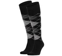 Burlington Homme Bas Longs 2er Paquet - Preston, Losanges, Une Taille Noir 40-46