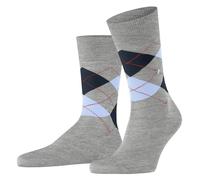 Burlington Pour des hommes Manchester Argyle Coton Chaussettes - Gris