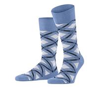 Burlington Tartan M So coton fantaisie 1 paire, Chaussettes Homme, Bleu Light Blue 6541, 40-46