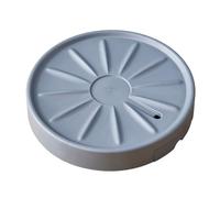 BURLOE Chariot pour plantes - Rond - Avec roulettes invisibles - Soucoupe - Grand pot de fleurs - Pour plantes intérieures et extérieures - Planche à roulettes - Gris - 2