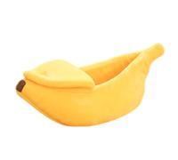 BURLOE Jaune,L, Maison De Lit Mignon pour Chat Banane, Canapé-Lit pour Animaux De Compagnie Canapé pour Chien Doux Et Chaud pour Dormir, Jouer Et Se Reposer Lit Banane Chats Lit Câlin