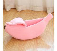 BURLOE Rose,XL, Maison De Lit Mignon pour Chat Banane, Canapé-Lit pour Animaux De Compagnie Canapé pour Chien Doux Et Chaud pour Dormir, Jouer Et Se Reposer Lit Banane Chats Lit Câlin