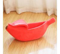 BURLOE Rouge,XL, Maison De Lit Mignon pour Chat Banane, Canapé-Lit pour Animaux De Compagnie Canapé pour Chien Doux Et Chaud pour Dormir, Jouer Et Se Reposer Lit Banane Chats Lit Câlin