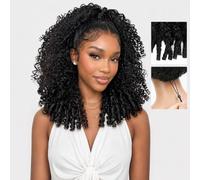 Burmese Curly 3 In 1 Half Wig Human Hair 200 Density Glueless Wig 18 Pouces