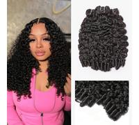 Burmese Curly Bundles Human Hair 3 Bundles 12 14 16 Inch Water Wave with Spiral Curly Human Hair Extensions 100% Unprocessed Brazilian Virgin Remy Hair Bundles