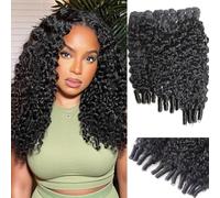 Burmese Curly Bundles Human Hair 3 Bundles 16 18 20 Inch Water Wave with Spiral Curly Human Hair Extensions 100% Unprocessed Brazilian Virgin Remy Hair Bundles