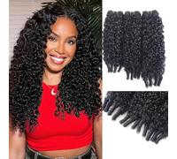 Burmese Curly Bundles Human Hair 3 Bundles 18 20 22 Inch Water Wave with Spiral Curly Human Hair Extensions 100% Unprocessed Brazilian Virgin Remy Hair Bundles
