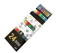 Burmirox Crayons de Couleur Métallisés， pour Coloriages, Dessins et Faire des Cartes de Vœux（24 Stöcke）