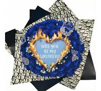 Burn Away - Bouquet de roses à paillettes personnalisées qui brûlent - Bouquet de fleurs pour révélation de message caché, bouquet de fleurs artificielles à paillettes pour anniversaire, mariage, mère