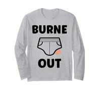 Burn Out Collègue Travail Burne Out Humour bœuf Slip Manche Longue