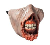 Burn Scar Half 16cm Latex Horror Halloween Face Cover | Realistic Burn Effect Latex With Open Mouth For Gruesome Party Looks. Great For Haunted Houses And Costume Events.