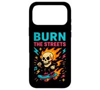 Burn The Streets Funny Skull Skateboard Humour Coque pour iPhone 17 Pro Max