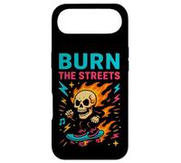 Burn The Streets Funny Skull Skateboard Humour Coque pour iPhone Air