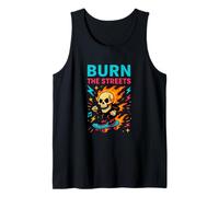 Burn The Streets Funny Skull Skateboard Humour Débardeur