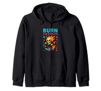 Burn The Streets Funny Skull Skateboard Humour Sweat à Capuche