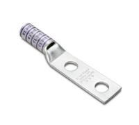 Burndy YAZ39-2TC38 Cosse à compression en cuivre à deux trous avec fenêtre d'inspection, conducteur 750 kcmil, trou de goujon 3/8", espacement des trous de goujon 2,5 cm, largeur de langue 4,9 cm, longueur 14,8 cm