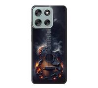 Burned Acoustic Guitar Graphic Etui Coque Housse pour Motorola Moto G56