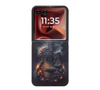 Burned Acoustic Guitar Graphic Etui Flip Housse Cuir pour Motorola Razr 60 Ultra, Razr Ultra 2025