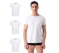 Burnell & Son Business Lot de 4 chemises à col rond en coton fin respirant pour homme Blanc Taille S à 3 XL - Blanc - Medium