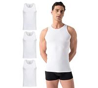 Burnell & Son Lot de 3 débardeurs pour homme - Côtes fines extra longues en coton - Coupe slim - Blanc et noir, 3 x blanc., M