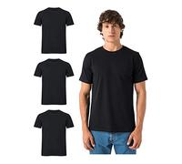 Burnell & Son Lot de 3 t-shirts pour homme en 100 % coton - Coupe droite - Pour homme - Taille S à 5XL, 3 x noir., 5XL