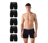Burnell & Son Lot de 5 boxers pour homme en coton - Caleçons avec taille confortable - Sous-vêtements en coton pour homme en 95 % coton, 5 x noir 2, L