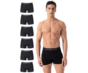 Burnell & Son Lot de 6 boxers pour homme en coton - Sous-vêtements avec taille confortable