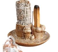 Burner d'encens - Titulaire du brûleur d'encens | Porte d'encens brûlant pour sauge blanche | Burner Burners | Ash catcher plateau de décoration de maison pour méditer