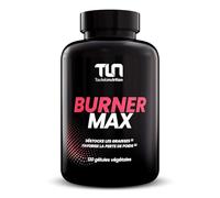 BURNER MAX | Brûleur de Graisse Hautement Dosé | Caféine Naturelle + L-Carnitine + Guarana | Burner Thermogénique, Lipotrope, Coupe-Faim | Action Minceur et Perte de Poids | 120 Gélules Vegan | TLN