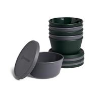 BURNHARD Boîte à pizza lot de 6, lavable au lave-vaisselle, résistant de -20°C à 230°C, empilable, idéal pour pâtons de 300g, Ø 30cm pizzas - boîte à pâte pro
