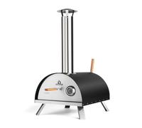BURNHARD Four à Pizza d'extérieur Nero en Acier Inoxydable, 500 °C, Four à Bois Premium avec Pelle et Pierre à Pizza en cordiérite, combustibles compatibles : Bois, granulés, Charbon, briquettes