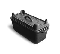BURNHARD Moule à pain en fonte avec couvercle 3,5l - 35,4 x 14,3 x 15,3 cm Noir
