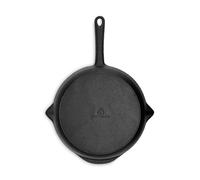 BURNHARD Poêle en fonte 30 cm diamètre, répartition optimale de la chaleur, anti-rayures, compatible tous feux, avec bec verseur, design robuste - essentiel BBQ