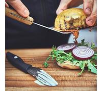 BURNHARD Set Burger en acier inoxydable : presse à burger, spatule de grill, cloches à burger, livret de recettes, couteau à pain, brochettes - Kit maître du BBQ