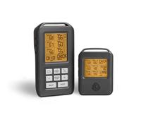 BURNHARD Thermomètre de Cuisson 4 sondes capteur en Acier Inoxydable, portée 30m, Fonction minuterie, synchronisation Automatique, écran LCD, Niveaux de Cuisson préréglés - BBQ Master Pro