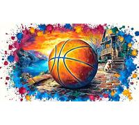 Burning-Basketball-in-Flames 1000 pièces Papier recyclé Puzzle Extremement Difficile Jeux éducatifs Idée Cadeau Parfaite pour Adultes et Enfants de 12 Ans et Plus 38x52/1000 pièces