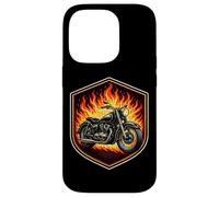 Burning Classic Moto in Flames Moto Lover Biker Coque pour iPhone 14 Pro