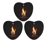 Burning Red Flames Lot de 3 désodorisants à suspendre pour voiture, maison, bureau, style gris
