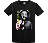 Burning Spears T-Shirt Graphic Printed Tee Shirt Mens T Shirt Black Manches Courtes(Small)
