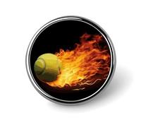Burning Tennis Pictures, Badge rond mignon en émail Épinglette à boutons Broche à bouton personnalisé Décoration de vêtements Unisexe Porte-badge Chapeaux Sacs Chemises Décor